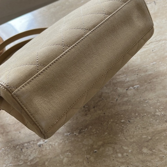 Chanel vintage Kelly turnlock shoulder bag in canvas - Picture 4 of 8